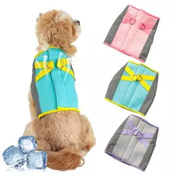 Охлаждающий жилет для собак, регулируемая куртка-холодильник для щенков со светоотражающими полосами, летняя охлаждающая шлейка для домашних животных для отдыха на природе, пляжа, походов, прогулок S синий