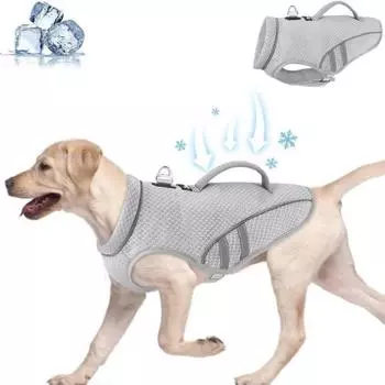 Охлаждающий жилет для собак с технологией быстрого охлаждения Одежда для домашних животных со светоотражающими полосками Летняя охлаждающая куртка с защитой от ультрафиолета для пеших прогулок на открытом воздухе S