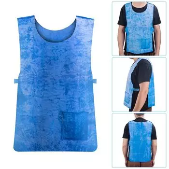 Охлаждающий жилет Летняя охлаждающая одежда Не требуется охлаждение Не требуется электричество Регулируемый жилет Ice синий