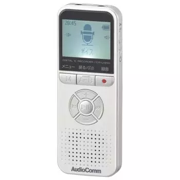 Ohm Denki AudioComm Цифровой IC Диктофон Диктофон 4 ГБ Запись MP3 Запись WAV Воспроизведение MP3 Воспроизведение WAV Запись разговора Автоматический белый