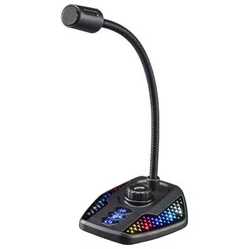 OHM Denki AudioComm USB Gaming Microphone Unidirectional Microphone Voice Changer with Illumination Computer USB Port Connection Condenser Microphone