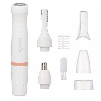 OHM Denki Iberis Ladies Shaver Set Бритва для лица Нос Триммер для носа Стрижка бровей Лицо Руки Пальцы ног Тело Электробритва на батарейках Электрическая