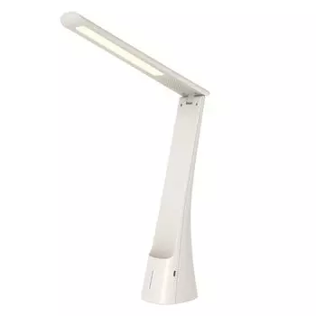 Ohm Electric Настольная лампа светодиодная беспроводная перезаряжаемая с регулировкой яркости цвета, белая, складная, компактная, экономящая место, OHM DS-LD24BG-W 06-3683
