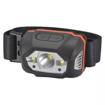 OHM Светодиодная фара с USB-подзарядкой, переключатель с датчиком движения, 440 люмен, соответствует стандарту ANSI, IPX4, с регулировкой яркости, OHM Electric, брызгозащищенная, LC-MUS440-K 08-1398 чёрный