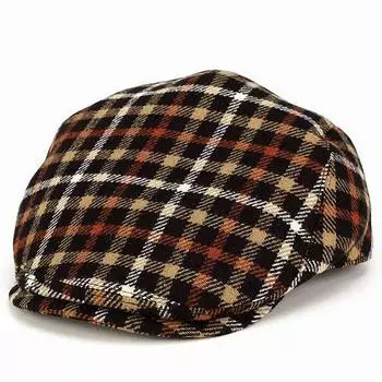 Охотничья шерстяная домашняя клетка [Dax] Тартан/Осень/Зима/Мужская/Шляпа/Черный M(56,5 см) чёрный
