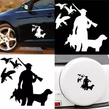 Охотничья собака птица автомобиль Стайлинг декоративные наклейки светоотражающие авто наклейки декор белый