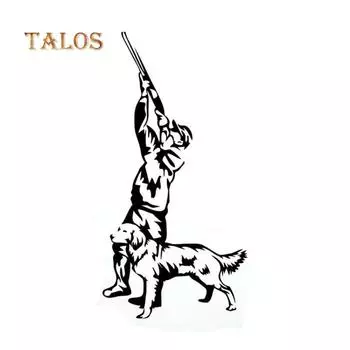 Охотник на охоту с собакой, наклейка на кузов автомобиля, крутая светоотражающая наклейка на окно, сделай сам, на дверь, товары для автомобиля белый