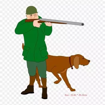 Охотник с собакой, охотничья такса, термопереносная печать, виниловые нашивки, наклейки для одежды, аппликации «сделай сам», моющиеся нашивки