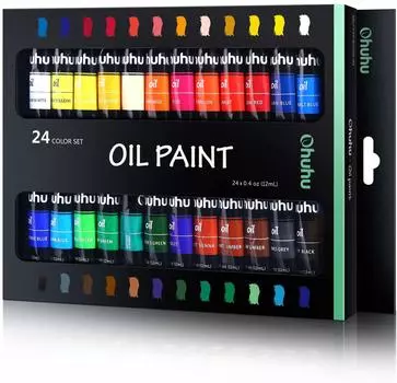 Ohuhu Oil Paint 24 Oil Art Supplies 12ml Paint Tube Set, Colors, Painting, Painting, Set, Beginners, Adults, Boys, Girls,