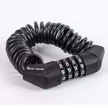 OIENNI Велосипедный трос для велосипеда, проводной циферблат, без ключа, дорожный замок, тросовый замок, прибл.. 1500 мм, Замок, Замок, 4-значный тип, Обязательно, Легкий, Портативный,