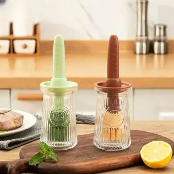 Oil Brush High Temperature Resistant Silicone Brush Oil Bottle Portable Barbecue Oil Brush For Kitchen BBQ Cooking Baking Tools белый