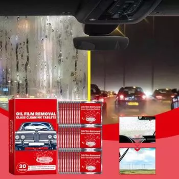 Oil Film Cleaning Tablets Solid Oil Film Cleaner Concentrated Tablets Window Glass Cleaner Safe Long Lasting Bird Droppings Mud CHINA