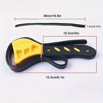 Oil Filter 1Pcs 6inch Belt Wrench Puller Strap Spanner Chain Wrench Strap Opener, Adjustable Disassembly Tool красный