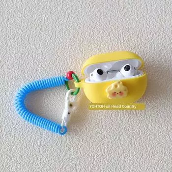 Oil Head Ou Huawei Silicone One-Piece Perfect Edition Earphone Case Huawei FreebudsPro2/Pro2 + Yellow + lanyard