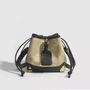 Oil Painting Exhibition Bucket Bag Female Fashion Texture Foreign Style Crossbody Bag Simple Fashion