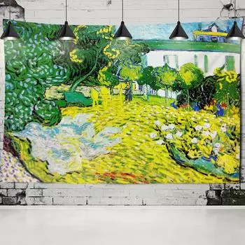Картина маслом с принтом гобелен Мандала поля посевы деревенская ферма декоративный гобелен фермерский дом Настенный декор ткань богемный гобелен 95x70CM