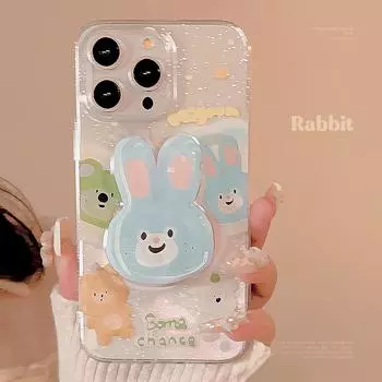 Oil painting small animal holder phone case 15promax