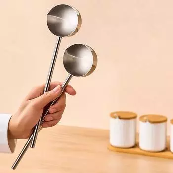 Ложки для заливки масла из нержавеющей стали, сервировочные ложки для еды, противоожоговые, ковш для масла, кастрюля с длинной ручкой, столовые ложки
