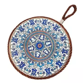 Oil-proof Dining Table Mat Ethnic Style Non-Slip Plate Coasters Cork Placemat Home Decoration Style E