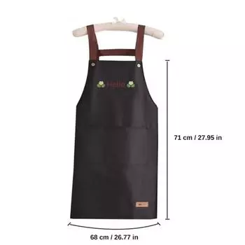 Oil-proof Kitchen Aprons Large Pocket Cooking Aprons New Working Clothes чёрный