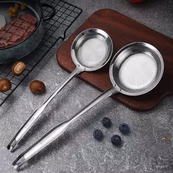 Oil-separating Spoon Easy Cleaning Rustproof Stainless Steel Silver Kitchen Accessories Oil Filter Spoons Smooth Edge 59g