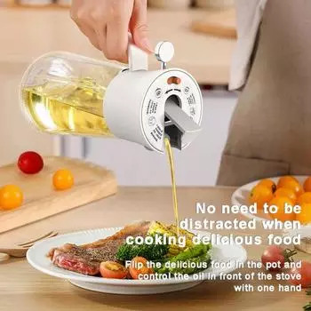 Oil Sprayer Bottle 2in1 Glass Oil Bottle Cooking Anti-leakage Olive Oil Storage Bottle BBQ Air Fryer Kitchen Supplies Tools 2024 белый