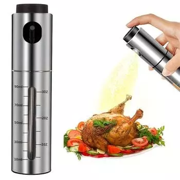 Oil Sprayer, Stainless Steel Olive Oil Sprayer Mister, Olive Oil Spray Bottle For Air Fryer, Salad, BBQ, Seasoning Dispenser серебряный
