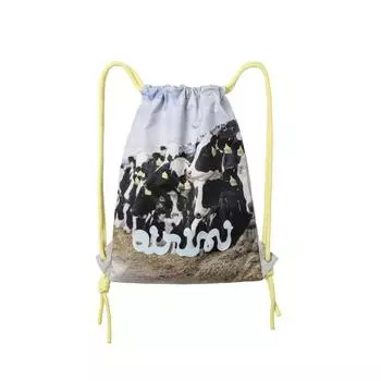 Oinimi Ranch Rhapsody Cow Dopamine Contrast Color Double Shoulder Drawstring Bag Lime Yellow Cherry Pink Lemon yellow In Stock