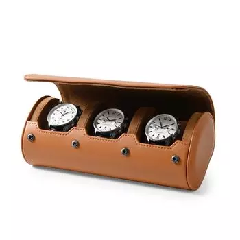 Oirlv Watch Case, Watch Case for 3 Watches, PU Leather, Mini, Easy to Carry, Watch Storage Case, Suitable for Travel, Business Trips, Gifts, etc.,