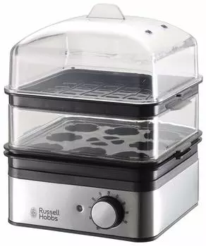 Oishi Associates Russell Hobbs Steamer электрическая пароварка для варки яиц с таймером 2 уровня Just Leave It Alone Silver 7910JP и [рецепт]