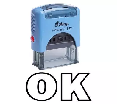 OK Self Inking Rubber Stamp Office Стационарный пользовательский блестящий штамп Impression Area 14 mm x 38 mm чёрный