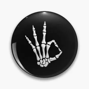 ОК, скелет, ручная настраиваемая мягкая кнопка, булавка, металлическая женская брошь, милая забавная брошь на лацкан, декор, мультяшная шляпа, модный подарок для влюбленных