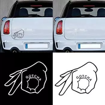 ОК жест Gotcha автомобиль-Стайлинг кузов автомобиля окно бампер наклейки декор белый
