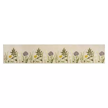 OKA Botanical Garden Kitchen Mat 45cm x 240cm Beige Odor Approx. (Floral Pattern, Antibacterial, Resistant, Anti-Slip) бежевый