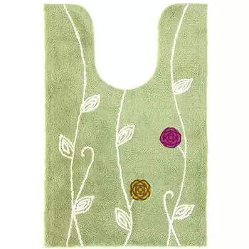 OKA Etofu Toilet Mat 105cm x 70cm Green Washable Stylish Ear Approx. (Nordic Long)