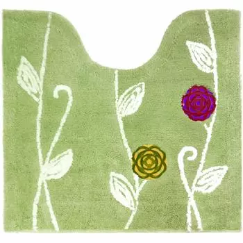 OKA Etofu Toilet Mat 57cm x 62cm Green Washable Approx. (Nordic Stylish)