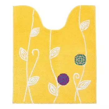 OKA Etofu Toilet Mat 75cm x 63cm Yellow Washable Approx. (Nordic Stylish)