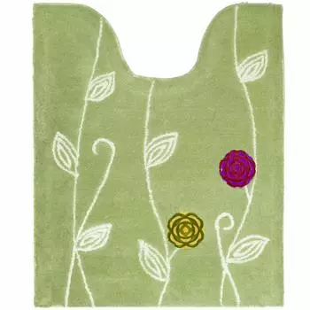 OKA Etofu Toilet Mat 75cm x 63cm Green Washable Approx. (Nordic Stylish)