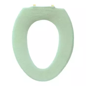 OKA Fleur Blanc Toilet Seat Cover Type O Type Green (Washable, Thick, Floral, Feminine)