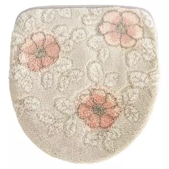OKA Floria Toilet Lid Cover Drenimo Type and Beige in Wilton Floral Odor Lid (U/O/Washing Heating) (Made Japan, Weave, Adsorption, Pattern,