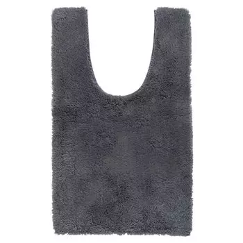 OKA Good Drying D Nature Toilet Mat Long Ear Size 105cm x Dark Gray Water Absorbent Quick Drying Antibacterial Odor Resistant Toilet Washable (Approx.