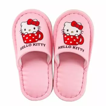 OKA Hello Kitty Cup Slippers Slippers Junior Pink Children s (16~18cm) (Kids Slippers),