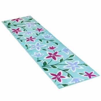 OKA Kitchen Mat Green Approximately 45cm x 180cm Passion Flower Washable Made in Japan Anti-Slip