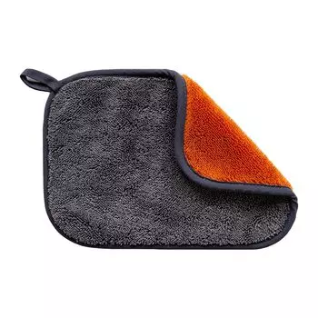 OKA Mach Cloth Car Wash Gray x Mini 16cm x 24cm Special Cloth, Orange, Size, Approx. (Water Absorbent, Water-Sealing Mechanism, Double-Sided)