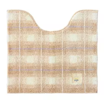 OKA Milling Toilet Mat 55cm x 60cm Beige Natural Fruit Approx. (Nordic Check)