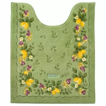 OKA Provence Ciel Long Size Toilet Mat 75cm x 63cm Green Approx. (Nordic Large)