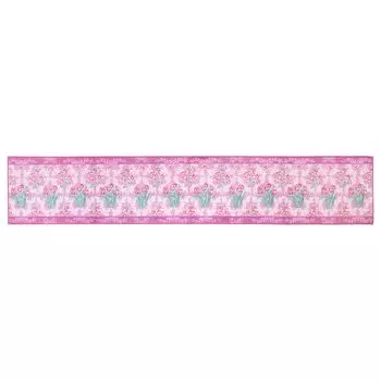 OKA Royal Collection Arts Kitchen Mat 45cm x 240cm Pink Approx. (Non-Slip, Washable, Scandinavian)