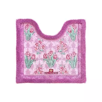 OKA Royal Collection Arts Toilet Mat 58cm x 63cm Neck Pink Scandinavian Approx. (Regular) (Under Approx. 42cm) (Washable, Stylish)