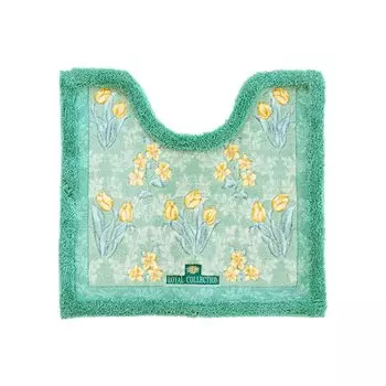 OKA Royal Collection Arts Toilet Mat 58cm x 63cm Neck Green Scandinavian Approx. (Regular) (Under Approx. 42cm) (Washable, Stylish)