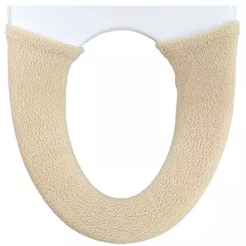 OKA Soft Toilet Seat Cover Seas Type Beige Seat Cushion Soft Thick Woven Antibacterial Odor Resistant Soft Cleaning/Heating (Washlet) (Toilet Hook)